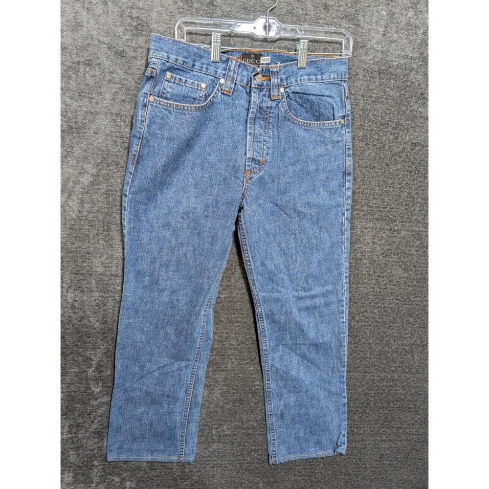 Gucci Jeans Mens 32 Blue Straight Leg Denim Made in Italy 1008 Gucci Jeans